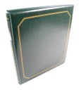 WO26231 - Pvc Leather Look Ring Binder Green Gold Foil